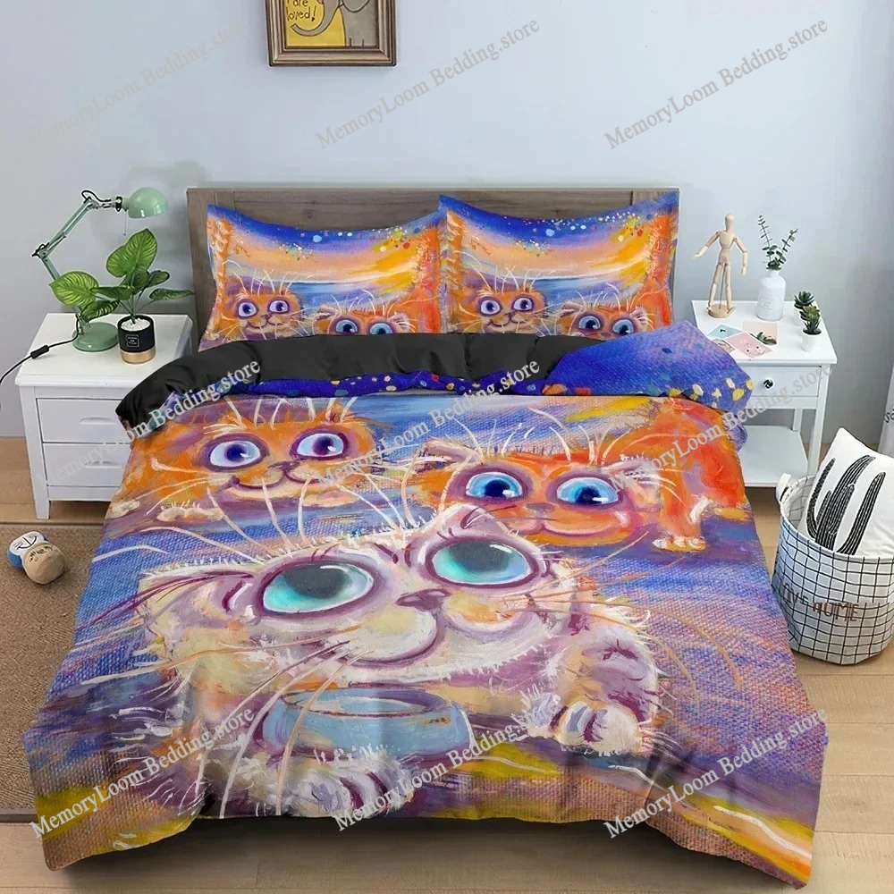 Home Textiles Trends - 패션 트렌드 현대 수채화 만화 고양이