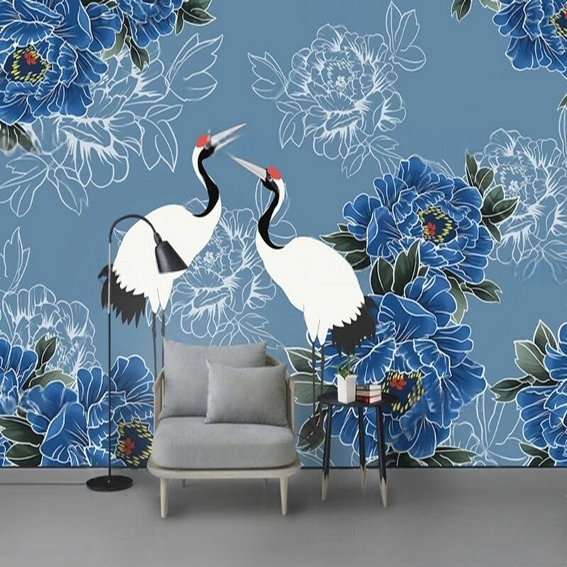 중국풍 꽃과 크레인 무늬가 있는 고급스러운 가정용 침실 - Home Textiles Trends 리뷰 및 가격