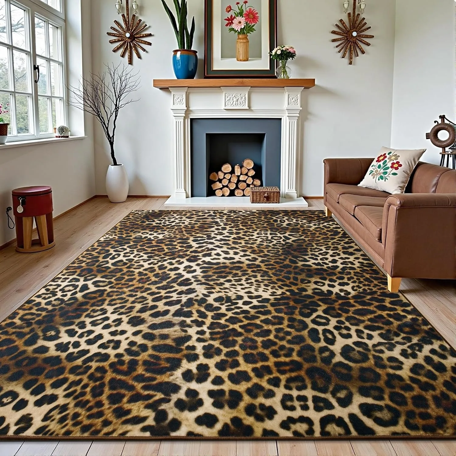 애니멀 프린트 거실용 대형 러그 고급 홈 데코 매트 논 - Home Textiles Online 리뷰 및 가격