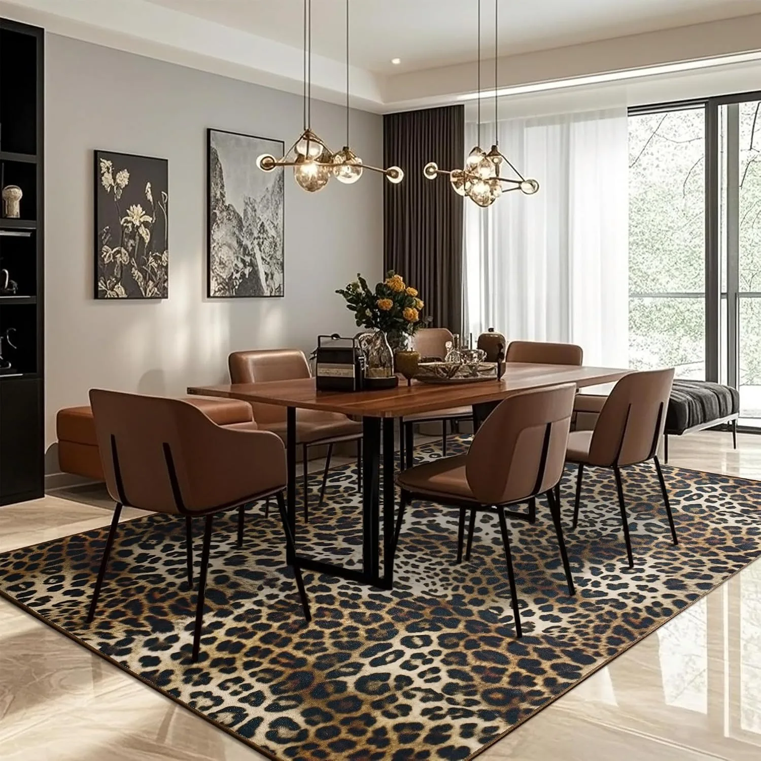 애니멀 프린트 거실용 대형 러그 고급 홈 데코 매트 논 - Home Textiles Online 리뷰 및 가격