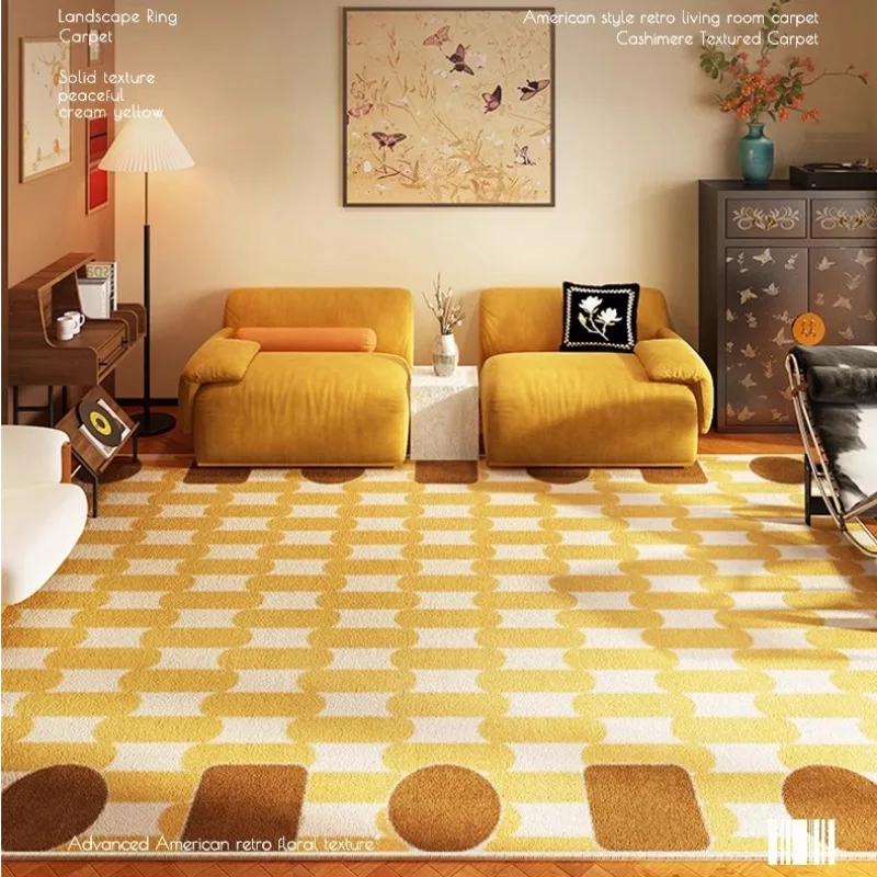 플래드 레트로 카펫 거실 대형 카펫 서재 침실 침대 옆 - Home Textiles Online 리뷰 및 가격