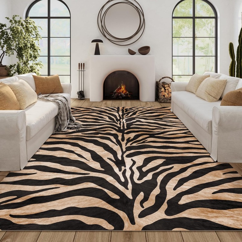 호랑이 표범 줄무늬 거실 카펫 접이식 기계 세탁 가능  - Home Textiles Online 리뷰 및 가격